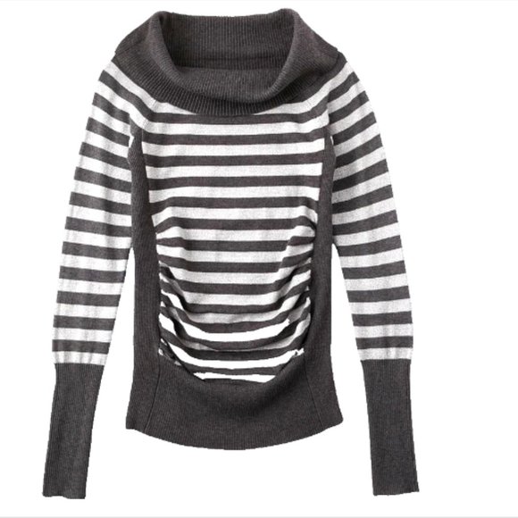 NWT BONGO DOORBUSTER SWEATER Women JUNIOR'S Knit Sweater Stripped Cowl N… - Picture 8 of 8